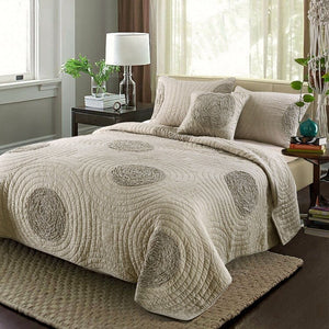 3 - Piece Cotton Quilt Sets with Pillow Shams - KnitFirst
