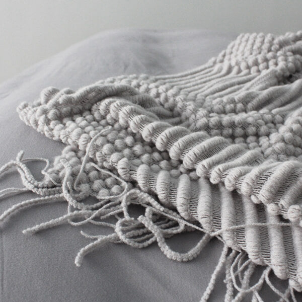 Tassels Knitted Blanket - 60"x70"
