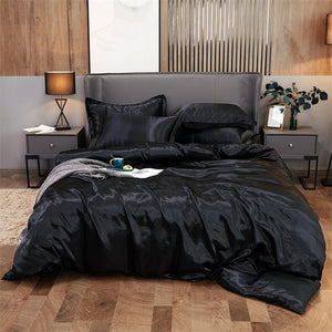 4 Piece Silky Bedding Sets(1 Duvet Cover +1 Bed Sheets+ 2 Pillowcases )