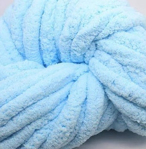 Blue Fluffy Yarn, Soft Fluffy Wool 