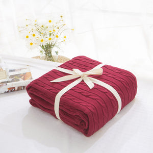 Woven Cotton Throw Chunky Blanket 70"x80"