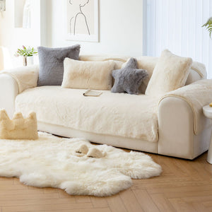 Faux Fur Sofa Couch Cover, Plush Shaggy Sectional Couch Covers