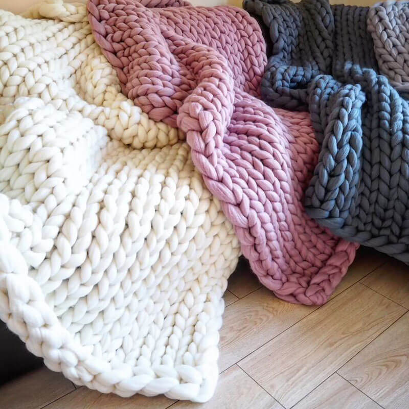 Chunky blanket Big knit throw Giant blanket Giant yarn blanket Quilt Super  big Chunky rug King Size blanket Cheap SALE Mother's day present