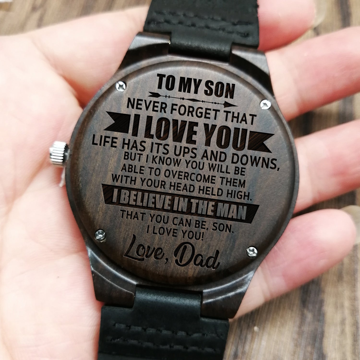 wooden watch to my son - personalized gifts