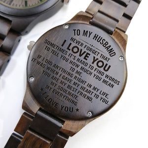 wooden watch - to my husband personalized gifts
