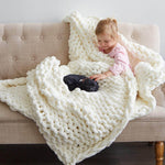 Chunky Knit Blanket - Beautiful Home Decor Throw - Soft Chenille Yarn - KnitFirst