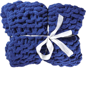 Chunky Knit Blanket - Beautiful Home Decor Throw - Soft Chenille Yarn - KnitFirst