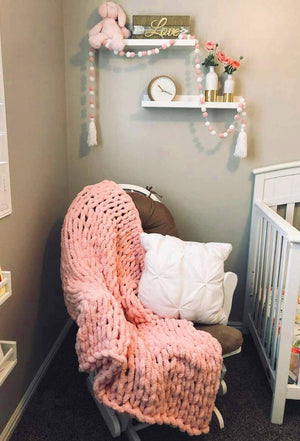 Chunky Knit Blanket - Beautiful Home Decor Throw - Soft Chenille Yarn - KnitFirst