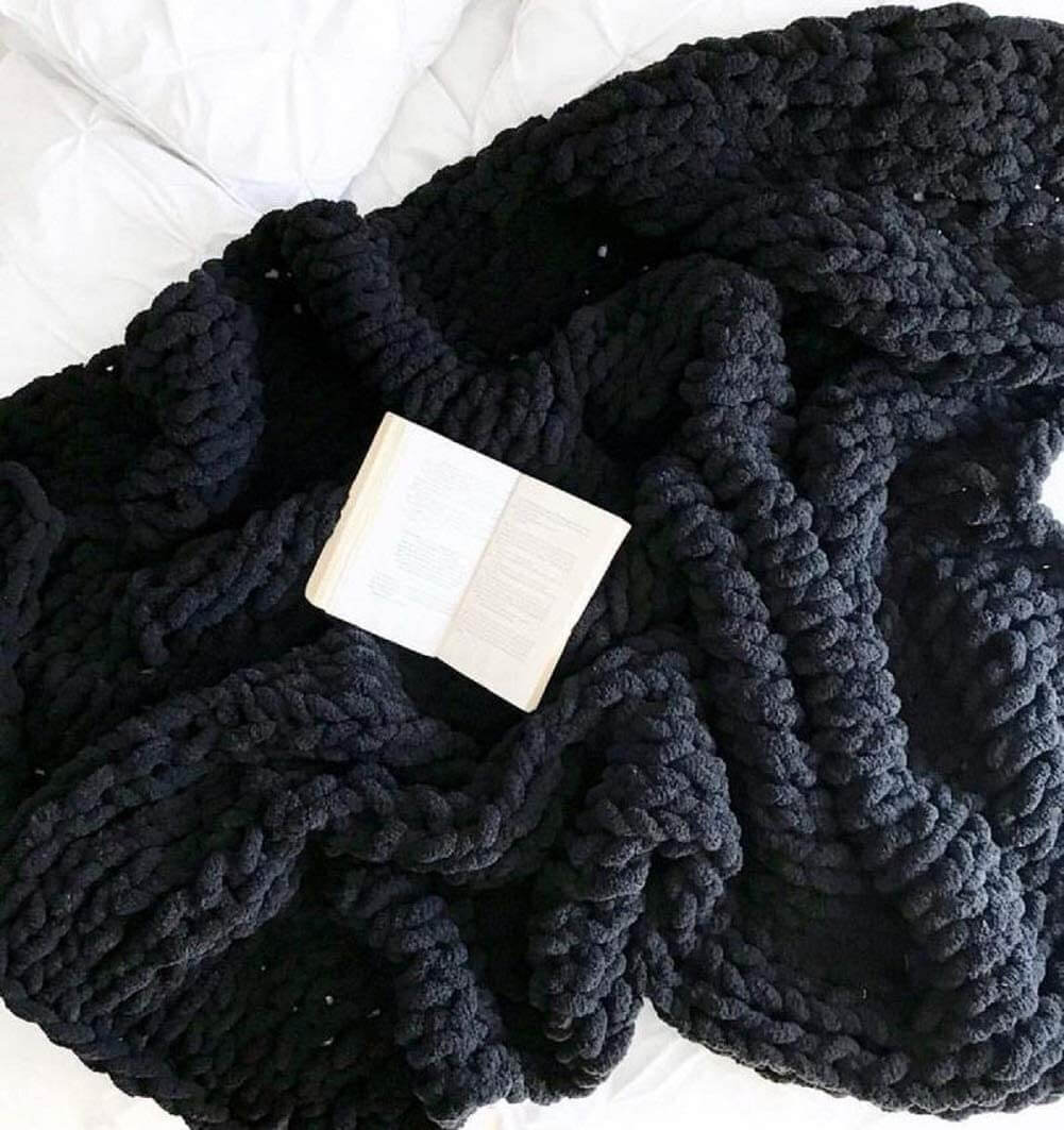 Chunky Knit Blanket - Beautiful Home Decor Throw - Soft Chenille Yarn - KnitFirst