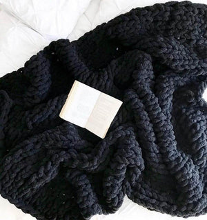 Chunky Knit Blanket - Beautiful Home Decor Throw - Soft Chenille Yarn - KnitFirst