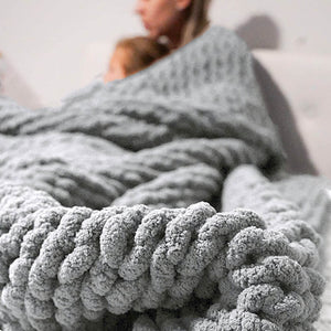 Chunky Knit Throw Chenille Bulky Blanket - KnitFirst