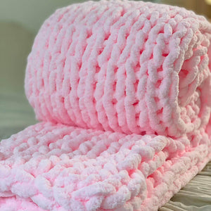 Chunky Knit Throw Chenille Bulky Blanket - KnitFirst