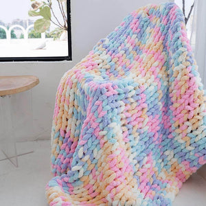 Chunky Knit Throw Chenille Bulky Blanket - KnitFirst