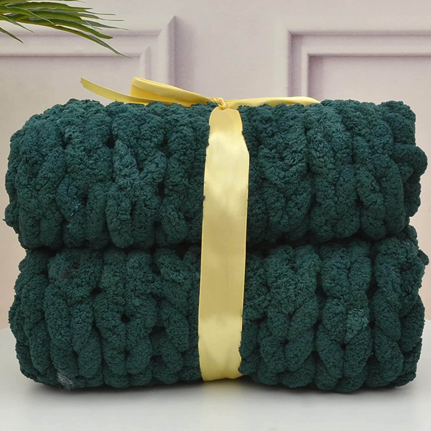 Chunky Knit Throw Chenille Bulky Blanket - KnitFirst