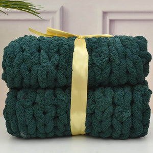 Chunky Knit Throw Chenille Bulky Blanket - KnitFirst