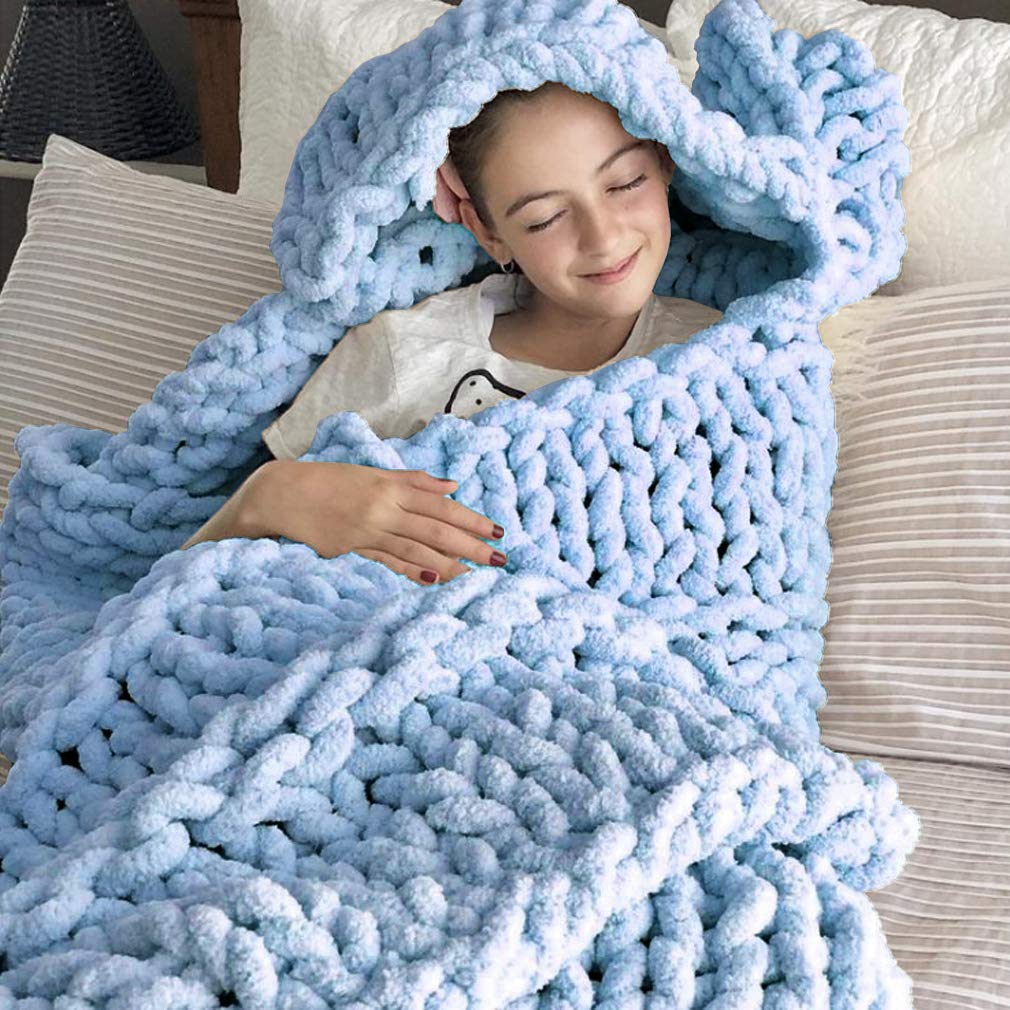 Chunky Knit Throw Chenille Bulky Blanket - KnitFirst
