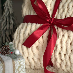 Chunky Knit Throw Chenille Bulky Blanket - KnitFirst