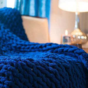 Chunky Knit Throw Chenille Bulky Blanket - KnitFirst