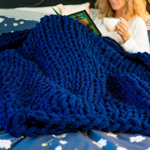 Chunky Knit Throw Chenille Bulky Blanket - KnitFirst