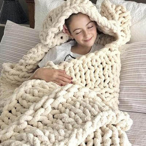 Chunky Knit Throw Chenille Bulky Blanket - KnitFirst