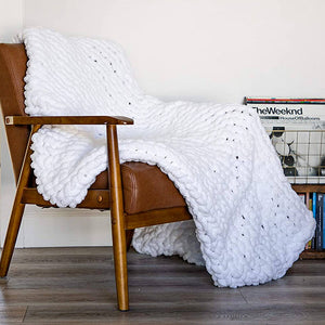 Chunky Knit Throw Chenille Bulky Blanket - KnitFirst
