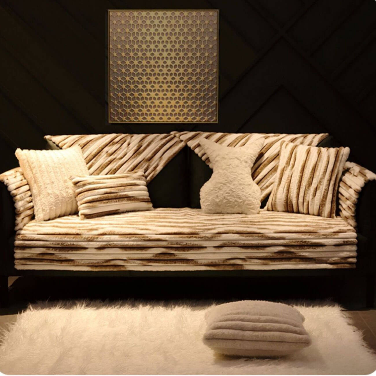 Comfort Faux rabbit fur Sofa Furniture Cover | Pet Furniture Cover | Machine Washable - KnitFirst