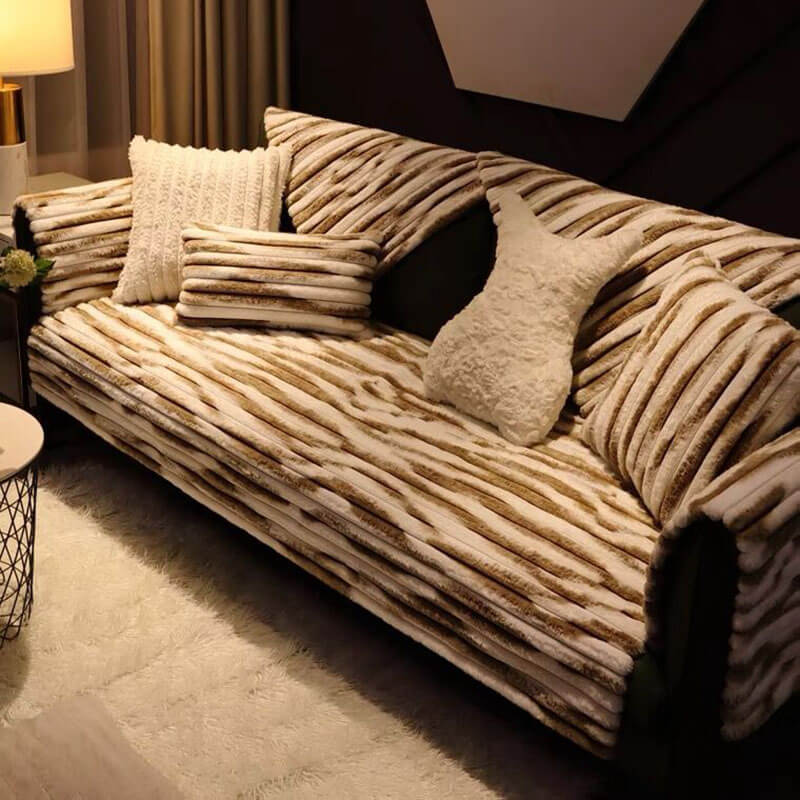 Comfort Faux rabbit fur Sofa Furniture Cover | Pet Furniture Cover | Machine Washable - KnitFirst