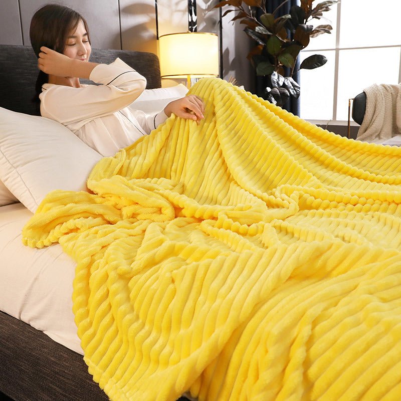 Coral Velvet Sofa Bed Blanket,Office Travel Nap Blanket - KnitFirst