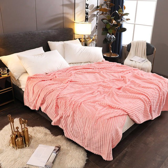 Coral Velvet Sofa Bed Blanket,Office Travel Nap Blanket - KnitFirst
