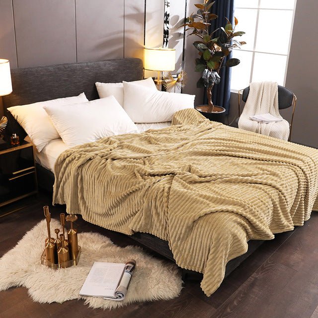Coral Velvet Sofa Bed Blanket,Office Travel Nap Blanket - KnitFirst