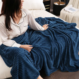 Coral Velvet Sofa Bed Blanket,Office Travel Nap Blanket - KnitFirst