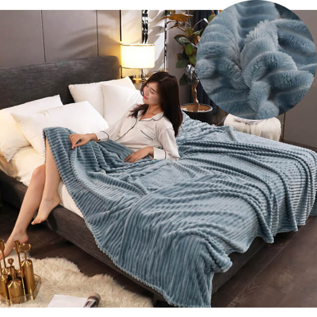 Coral Velvet Sofa Bed Blanket,Office Travel Nap Blanket - KnitFirst