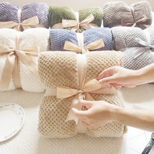 Cotton Flannel Fleece Throw Blanket - KnitFirst