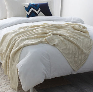 Cotton Knit Throws blanket - KnitFirst
