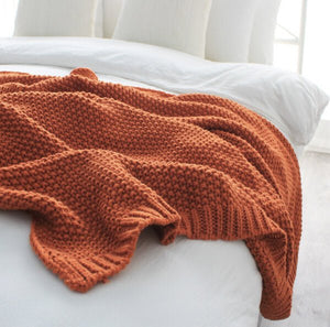 Cotton Knit Throws blanket - KnitFirst