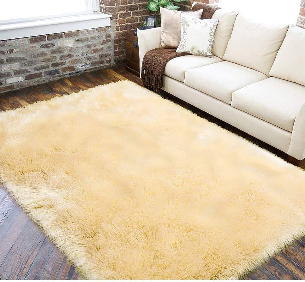 Custom Premium Faux Sheepskin Area Rug - KnitFirst