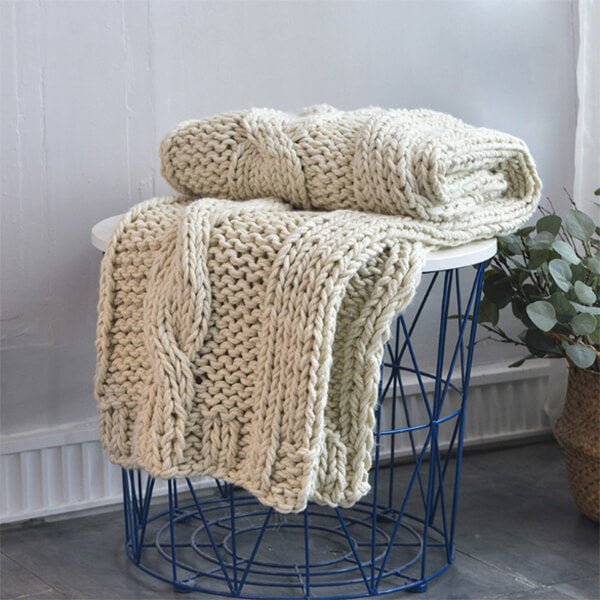 Throw Rug Knitting Patterns DIY Knitting PATTERN - Triple Cable Throw Blanket / Rug 50