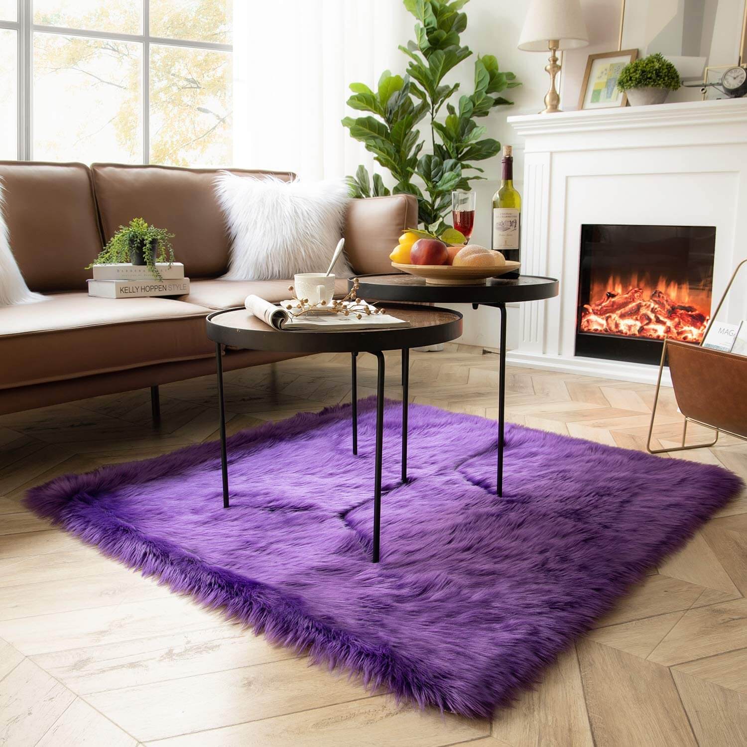 Large Fur Rug EXTRA LARGE FAUX SHEEPSKIN FUR RUG – KnitFirst
