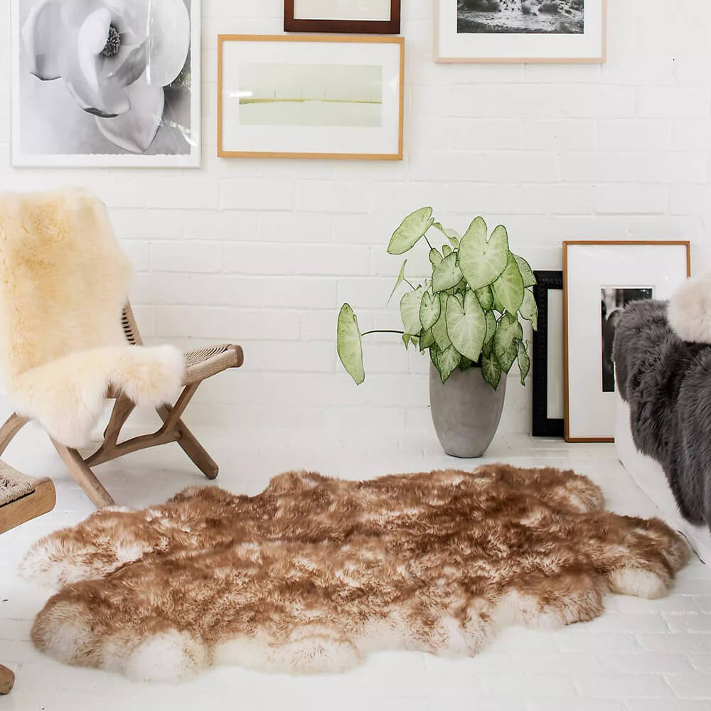 EXTRA LARGE FAUX SHEEPSKIN FUR RUG - KnitFirst