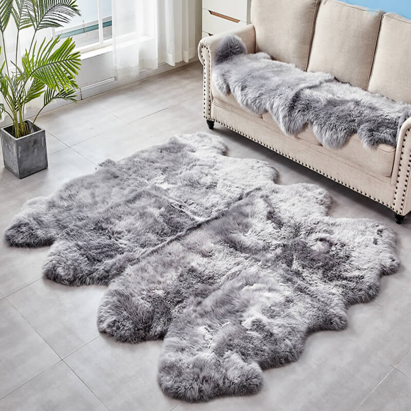 EXTRA LARGE FAUX SHEEPSKIN FUR RUG - KnitFirst