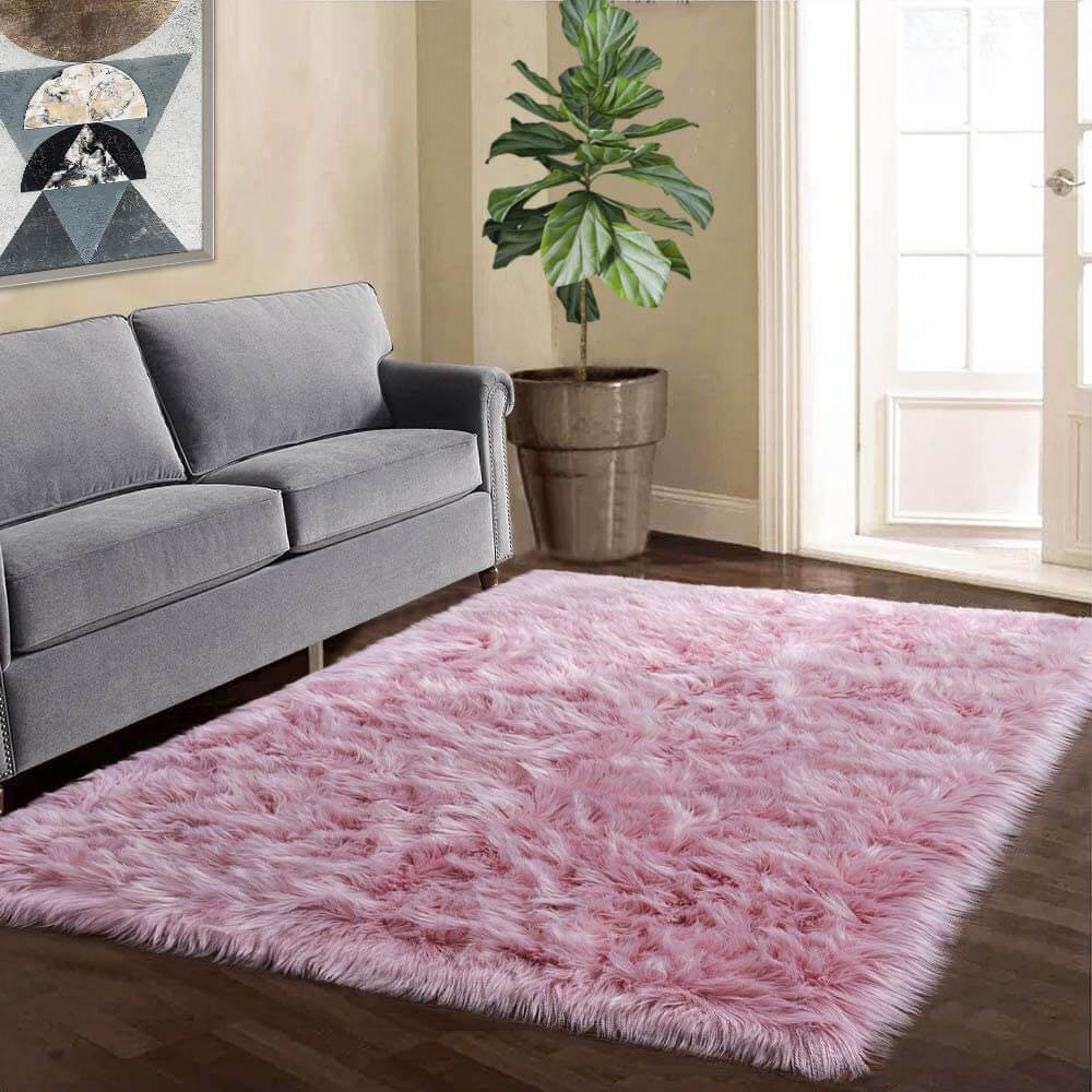 EXTRA LARGE FAUX SHEEPSKIN FUR RUG - KnitFirst