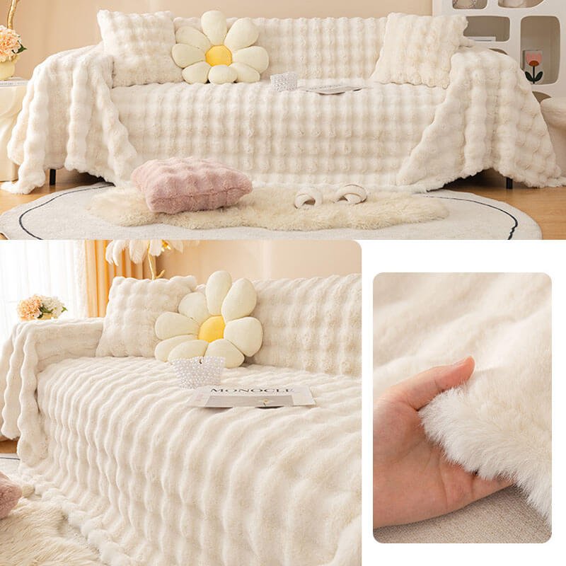 Faux Fur Sofa Covers, Throws Blankets Sofa Slipcovers for Pets - KnitFirst