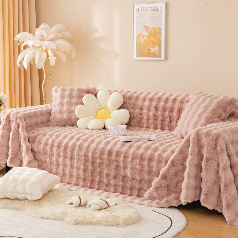 Faux Fur Sofa Covers, Throws Blankets Sofa Slipcovers for Pets - KnitFirst