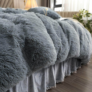 Faux fur throw cover | duvet cover bedding set | Faux fur throw blanket - KnitFirst