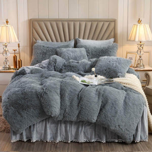 Faux fur throw cover | duvet cover bedding set | Faux fur throw blanket - KnitFirst