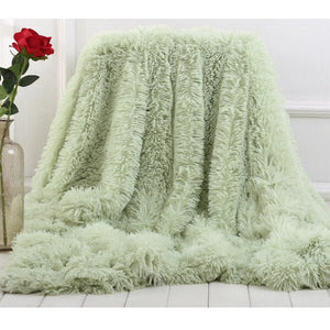 Fleece Faux Fur Throw Blanket, Lap Fleece Blankets - KnitFirst