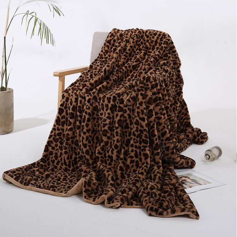 Fleece Faux Fur Throw Blanket, Lap Fleece Blankets - KnitFirst