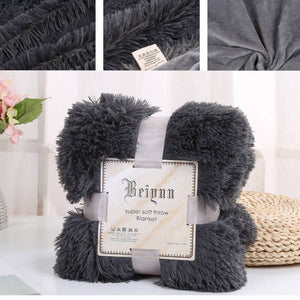 Fleece Faux Fur Throw Blanket, Lap Fleece Blankets - KnitFirst