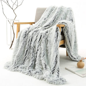 Fleece Faux Fur Throw Blanket, Lap Fleece Blankets - KnitFirst