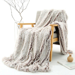 Fleece Faux Fur Throw Blanket, Lap Fleece Blankets - KnitFirst